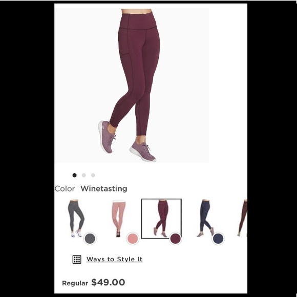 Burgundy ankle leggings - Picture 1 of 3